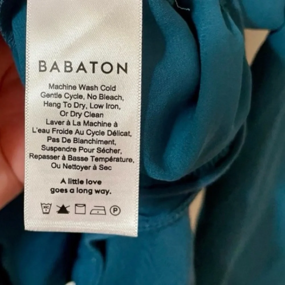 Aritzia Babaton Edgar's Teal Tie Front Bodysuit Size Large - Picture 5 of 6